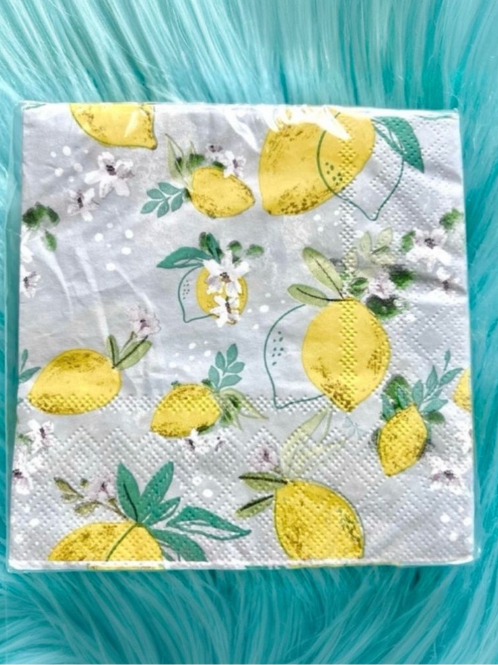 Mara-Mi Lemon Print Napkins 3-Ply 40 Count Party Decor